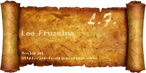 Lee Fruzsina névjegykártya